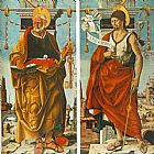 Baptist Canvas Paintings - St Peter and St John the Baptist (Griffoni Polyptych)